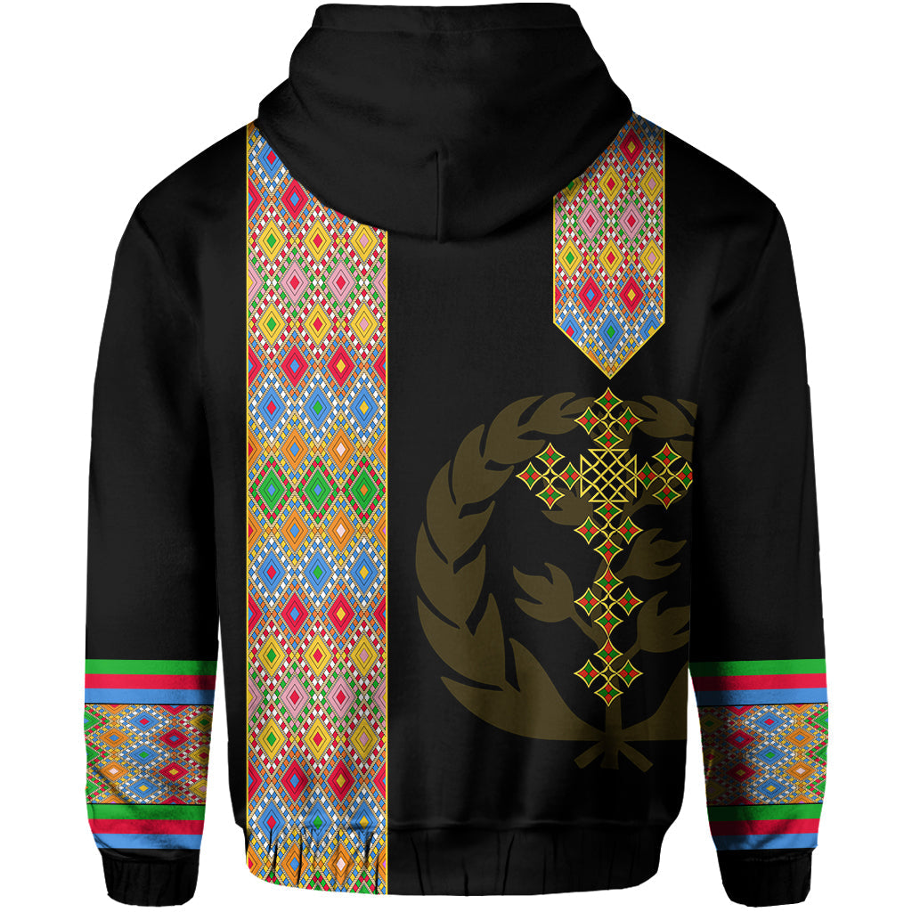 Habesha Tilet Pattern Hoodie Eritrea Emblem - Wonder Print Shop