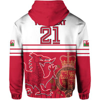 Custom Wales Football Cymru Coat of Arms Red Hoodie - Wonder Print Shop