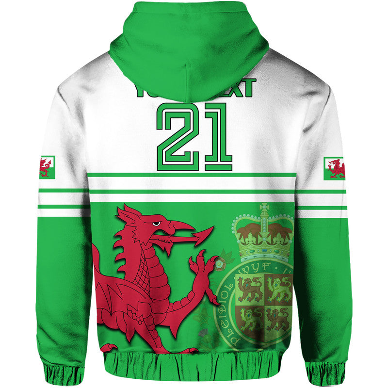 Custom Wales Football Hoodie Cymru Coat of Arms - Wonder Print Shop