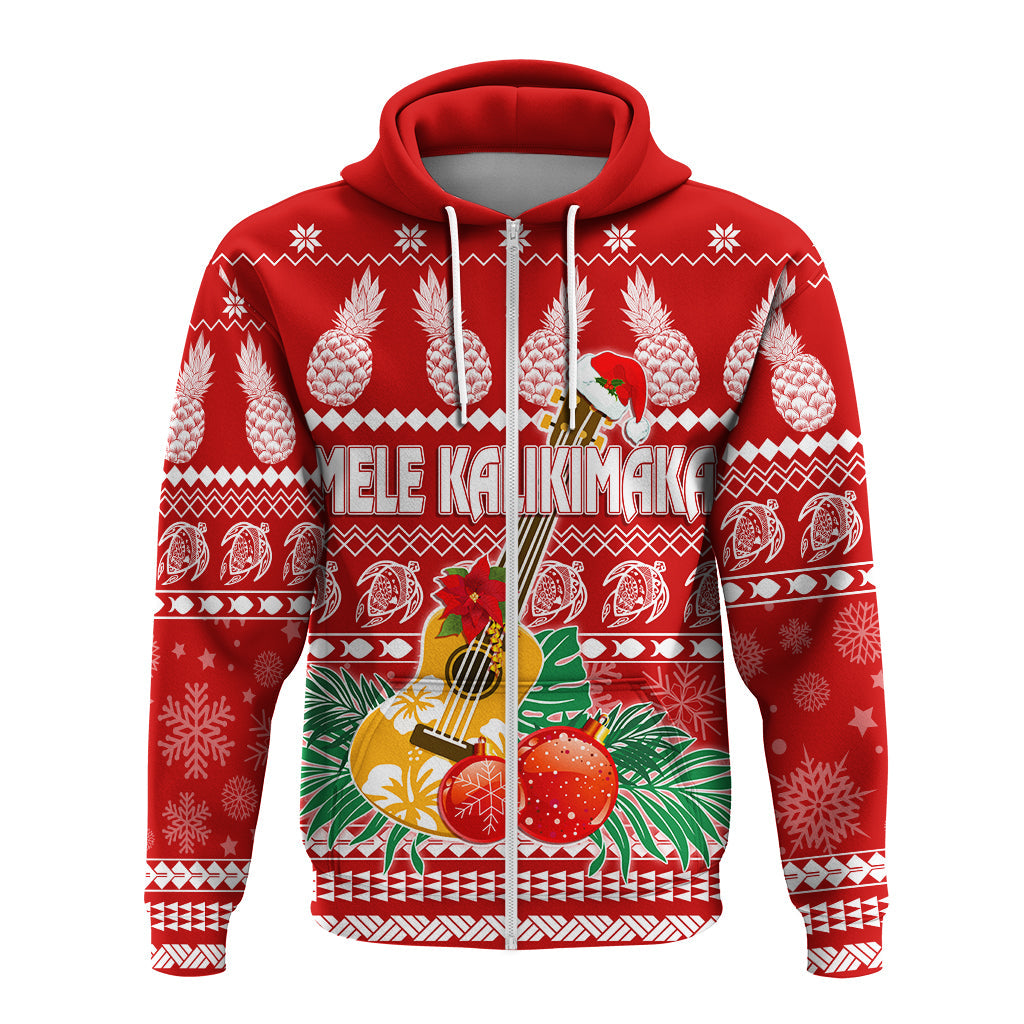 Hawaii Christmas Hoodie Mele Kalikimaka Ukulele - Wonder Print Shop