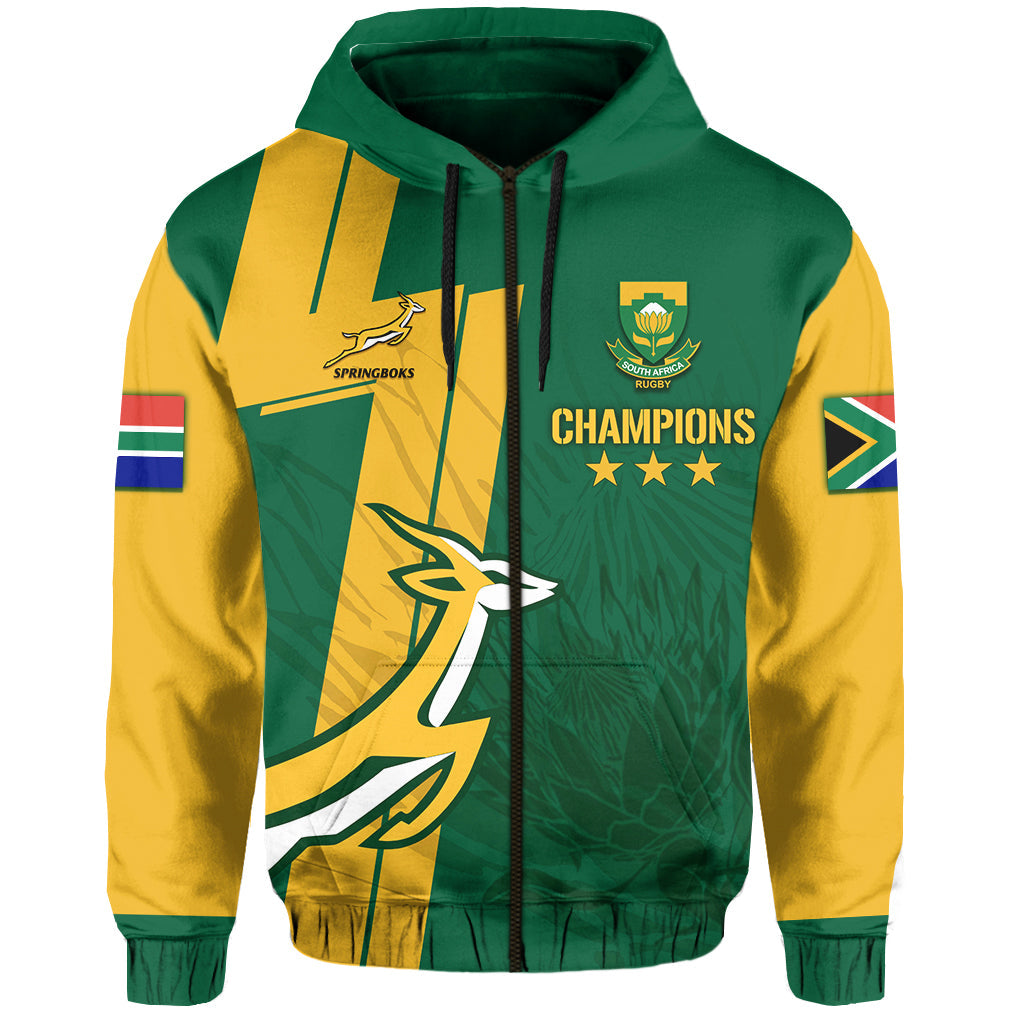 Custom South Africa Hoodie Rugby 7s 2022 Champion Springboks - Wonder Print Shop