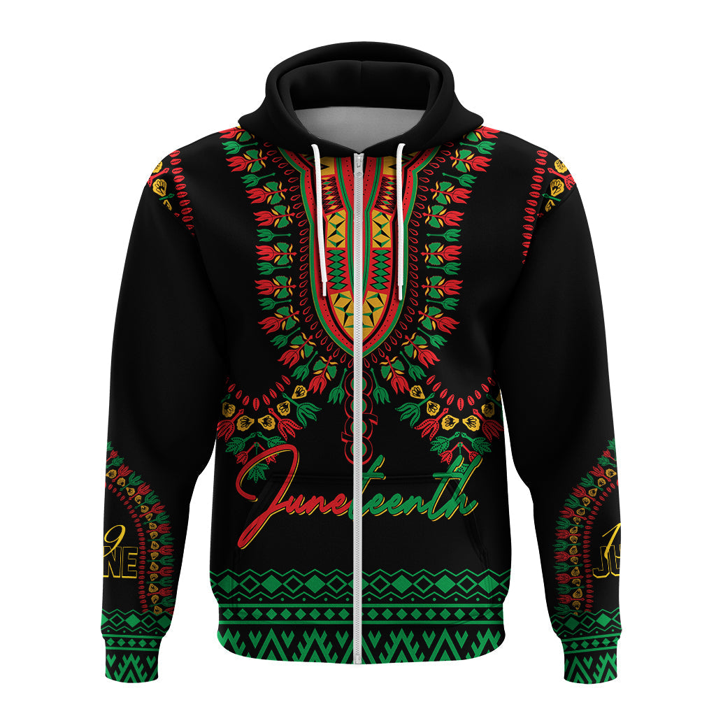 Juneteenth Dashiki Personalised Hoodie Freedom United Pan African Flag - Wonder Print Shop
