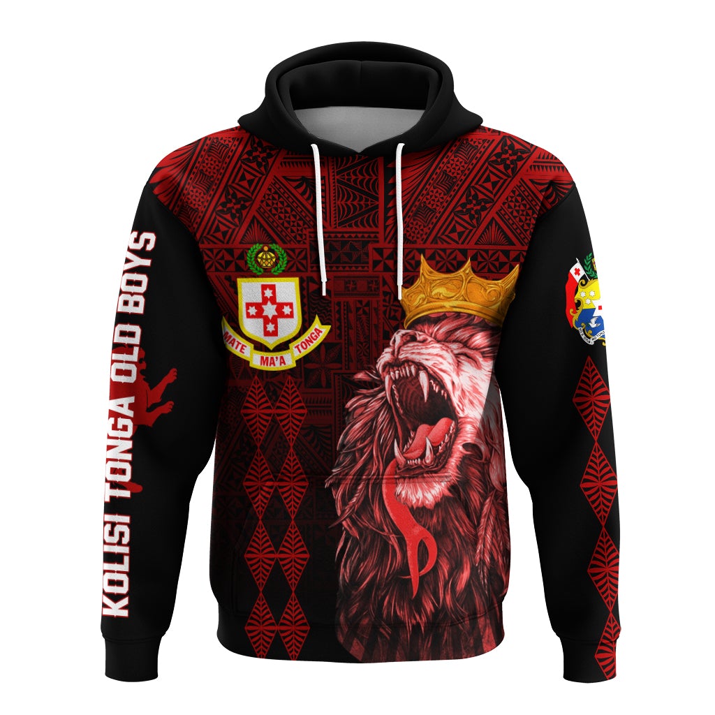 Custom Kolisi Tonga Atele Old Boys Hoodie Red Lions - Wonder Print Shop
