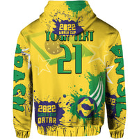 Custom Brazil Football 2022 Hoodie - Wonder Print Shop