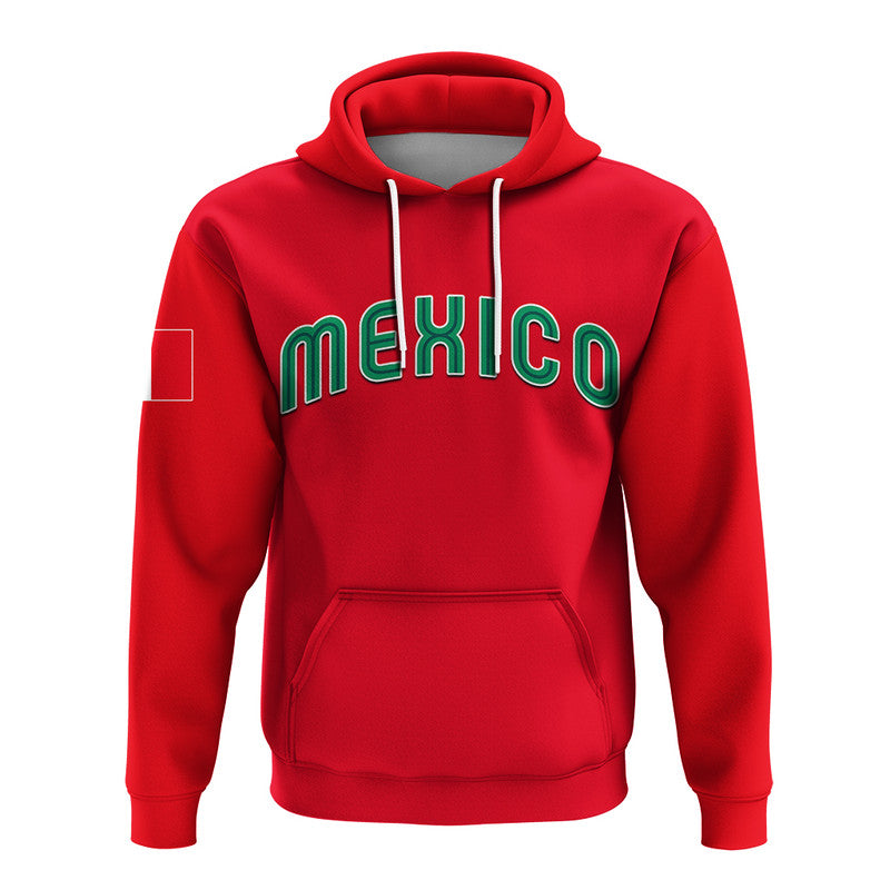 Custom Baseball 2023 Mexico Hoodie Red Style LT6 - Wonder Print Shop