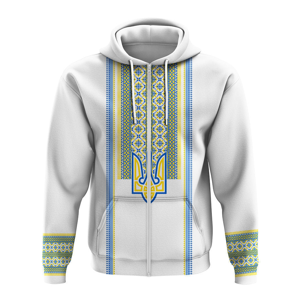 Ukraine Folk Patterns Hoodie Unity Day - White - Wonder Print Shop