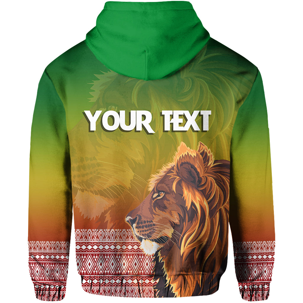 Custom Ethiopia Lion Of Judah Hoodie Ethiopia Flag Gradient - Wonder Print Shop