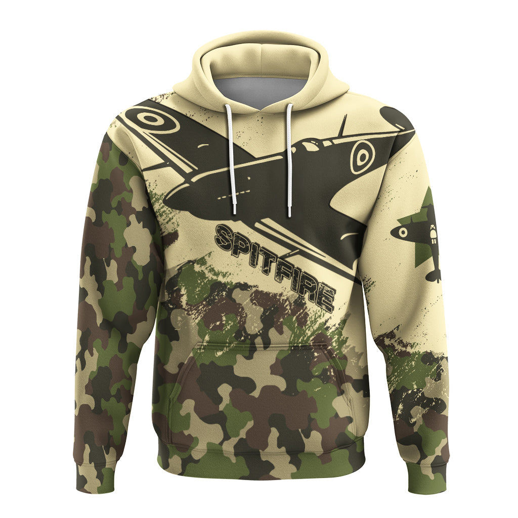 Submarine Spitfire Camouflage Hoodie Reach For The Sky - Wonder Print Shop