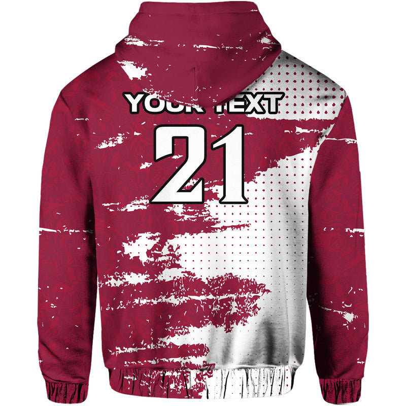 Custom Qatar Football WC 2022 Hoodie The Maroon Flag Style - Wonder Print Shop
