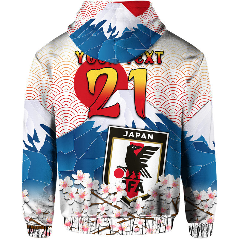 Custom Japan Football Mount Fuji Sakura SunseHoodie - Wonder Print Shop