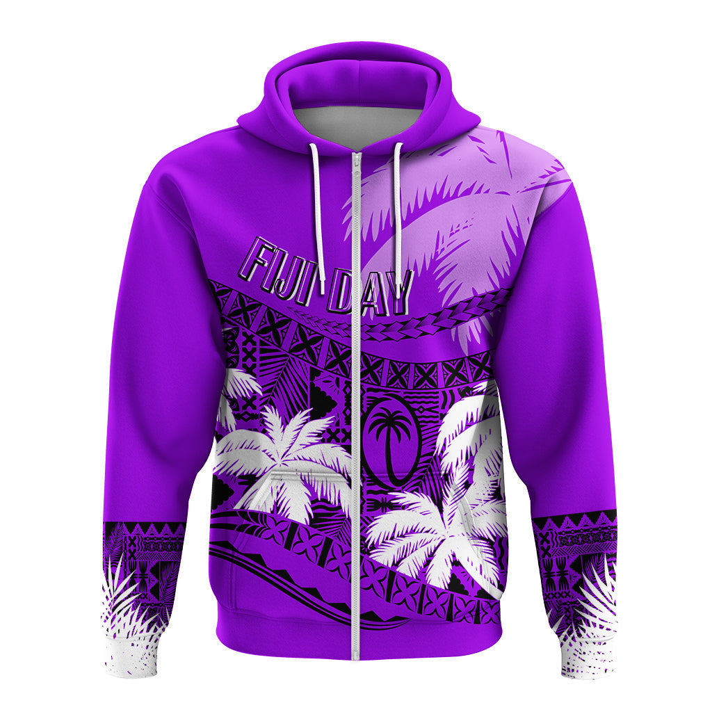 Custom Fiji Day Hoodie Flying Fijians Masi Kesa Style - Violet - Wonder Print Shop