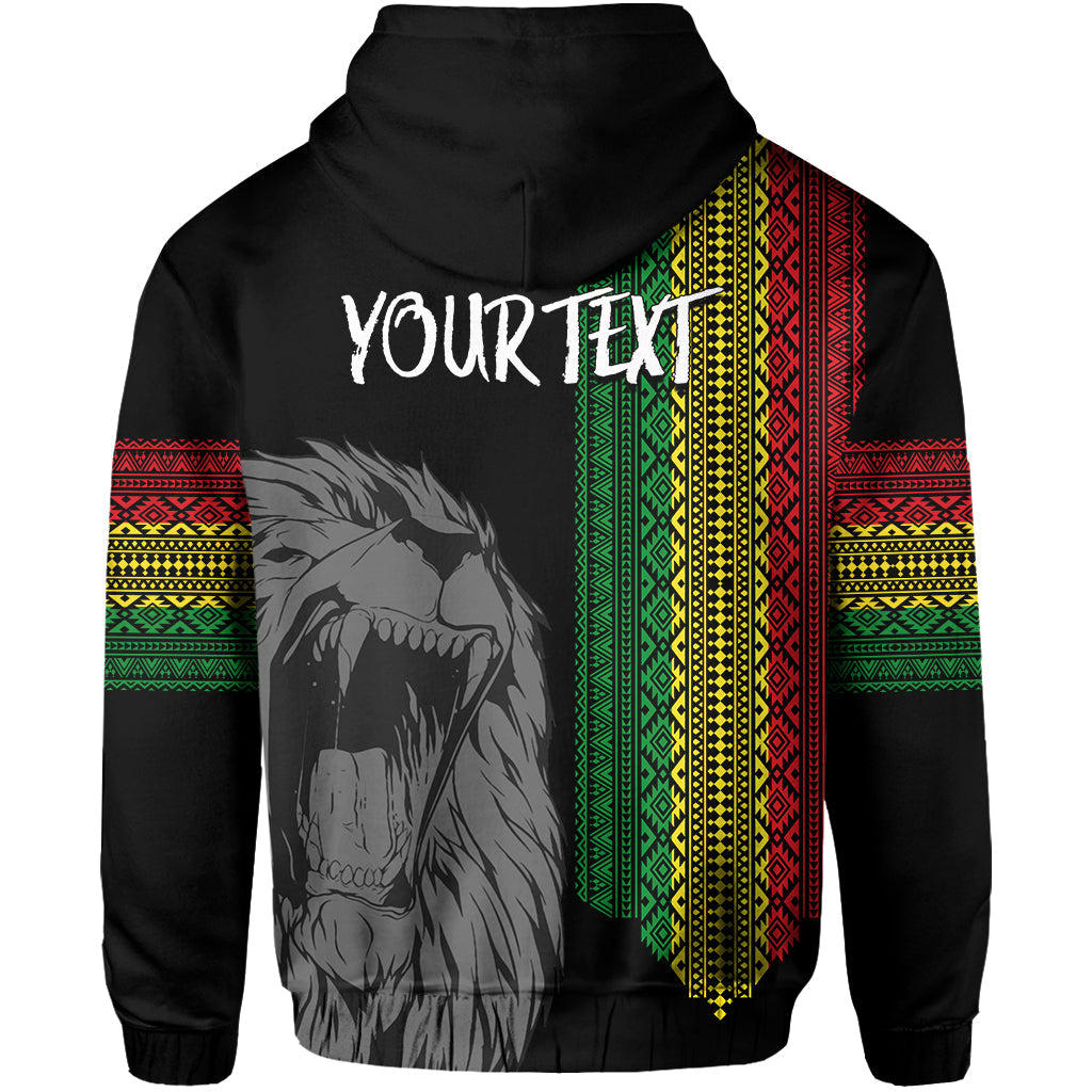 Ethiopia Patriot Day Personalised Hoodie Roaring Lion - Wonder Print Shop