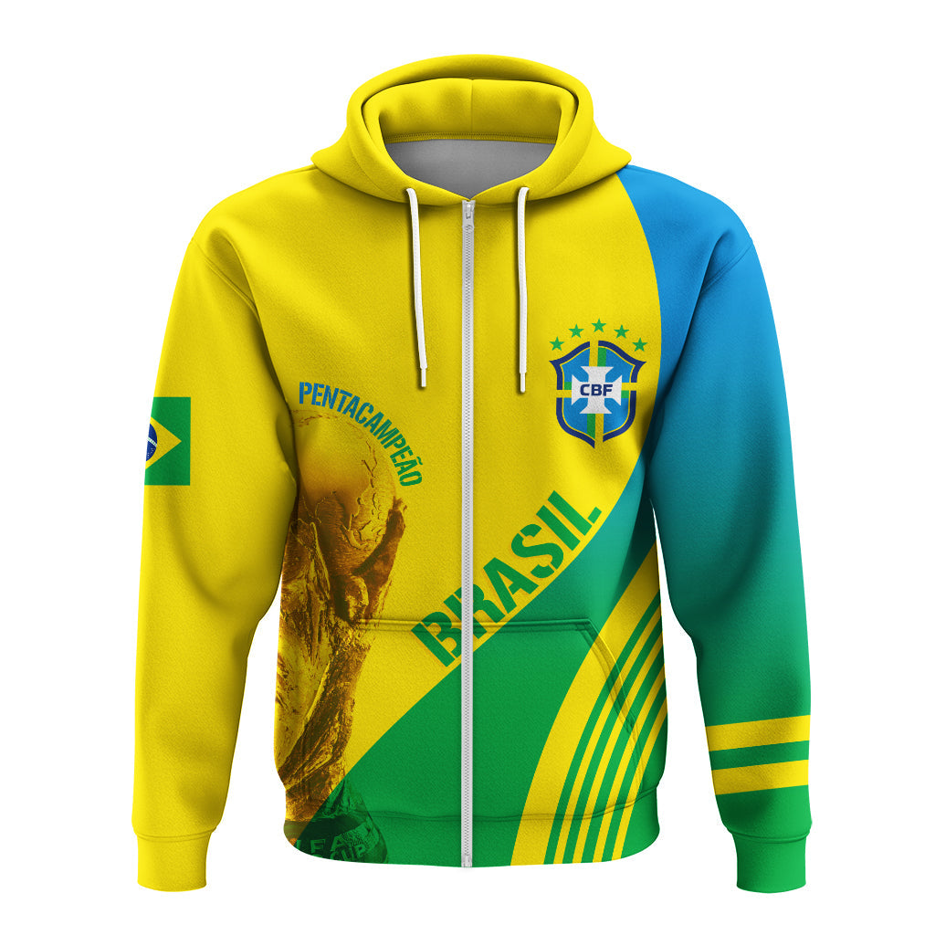 Custom Brazil Hoodie Football 2022 Pentacampe o - Wonder Print Shop