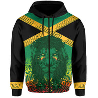 Jamaica Personalised Hoodie Rastafari Lion Mix Kente - Wonder Print Shop