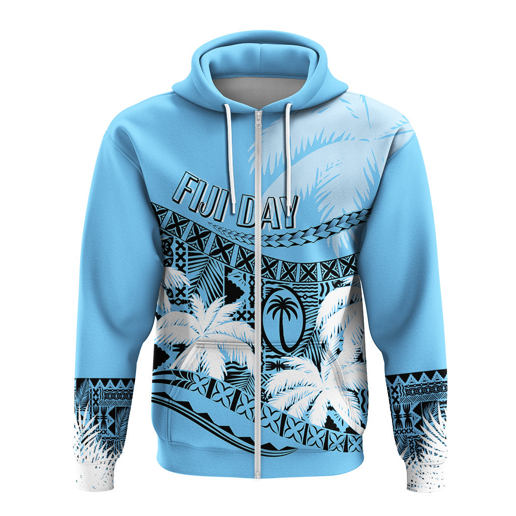Custom Fiji Day Hoodie Flying Fijians Masi Kesa Style - Turquoise - Wonder Print Shop