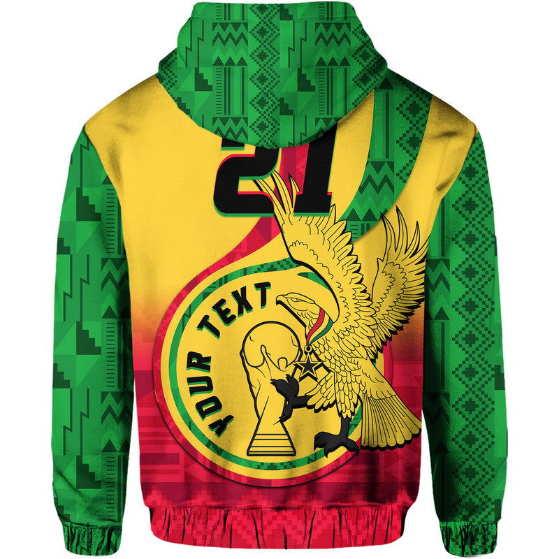Custom Ghana Football Black Star and Golden Tawny Eagles Hoodie - Wonder Print Shop