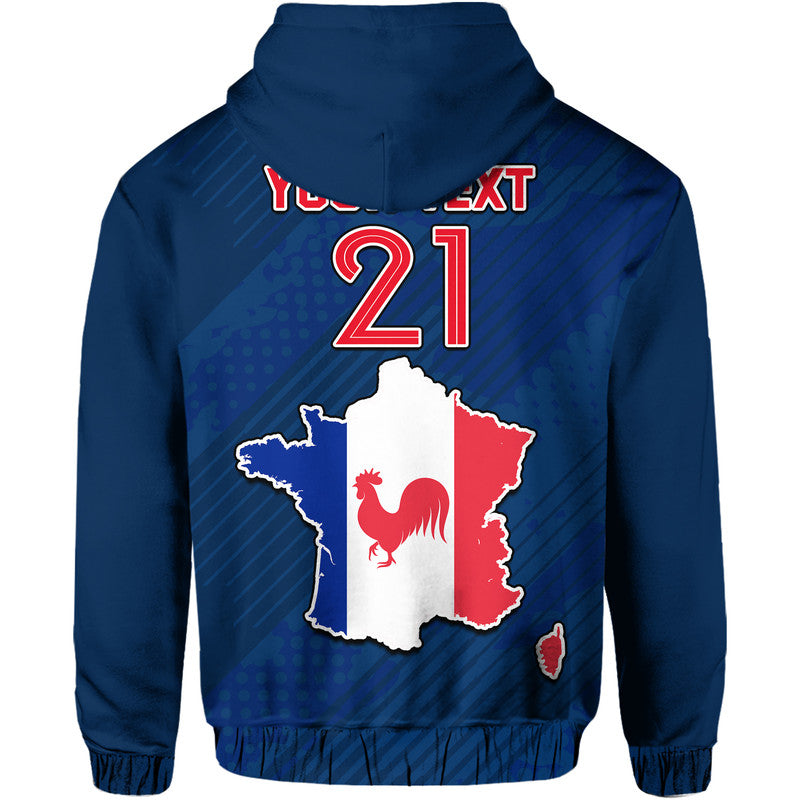 Custom France Football 2022 With Flag Map Hoodie - Wonder Print Shop