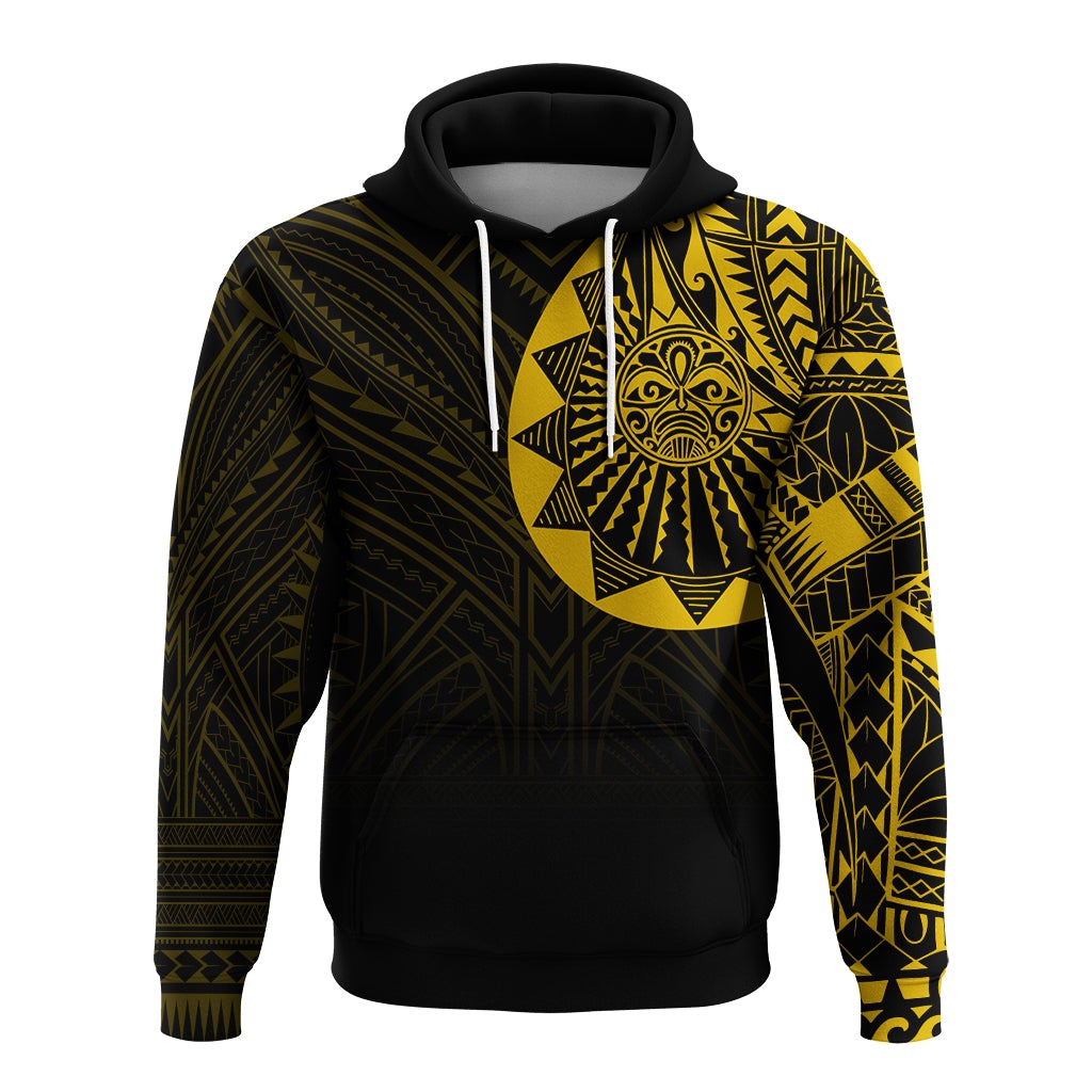 Polynesian Full Sleeve Tattoo Hoodie Gold Vibes - Wonder Print Shop