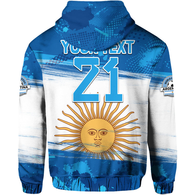 Custom Argentina Sol de Mayo La Albiceleste Flag Style Hoodie Blue - Wonder Print Shop