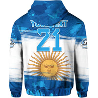Custom Argentina Sol de Mayo La Albiceleste Flag Style Hoodie Blue - Wonder Print Shop