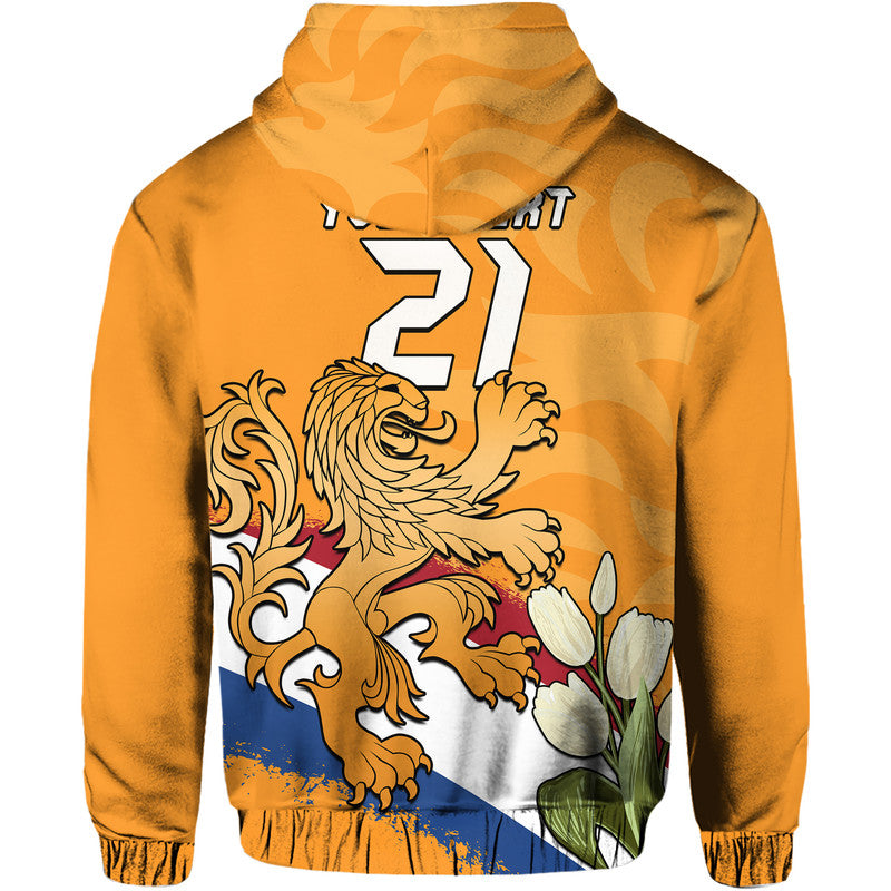 Custom Netherlands Football Flag Mix Tulip Flower Hoodie - Wonder Print Shop