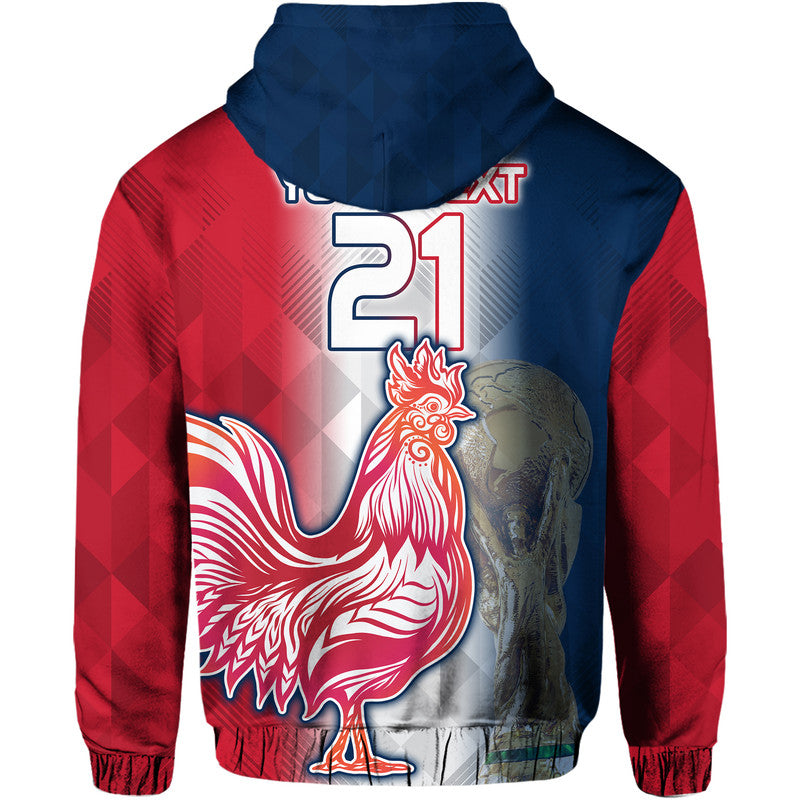 Custom France Football Hoodie Roosters Champions 2022 - Wonder Print Shop