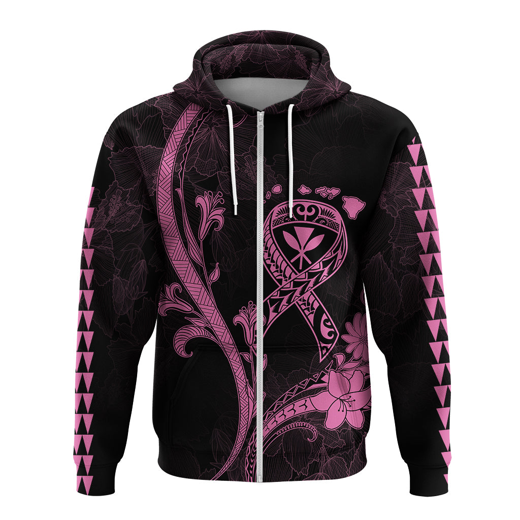 Hawaii Hoodie Breast Cancer Survivor Mix Hibiscus - Wonder Print Shop