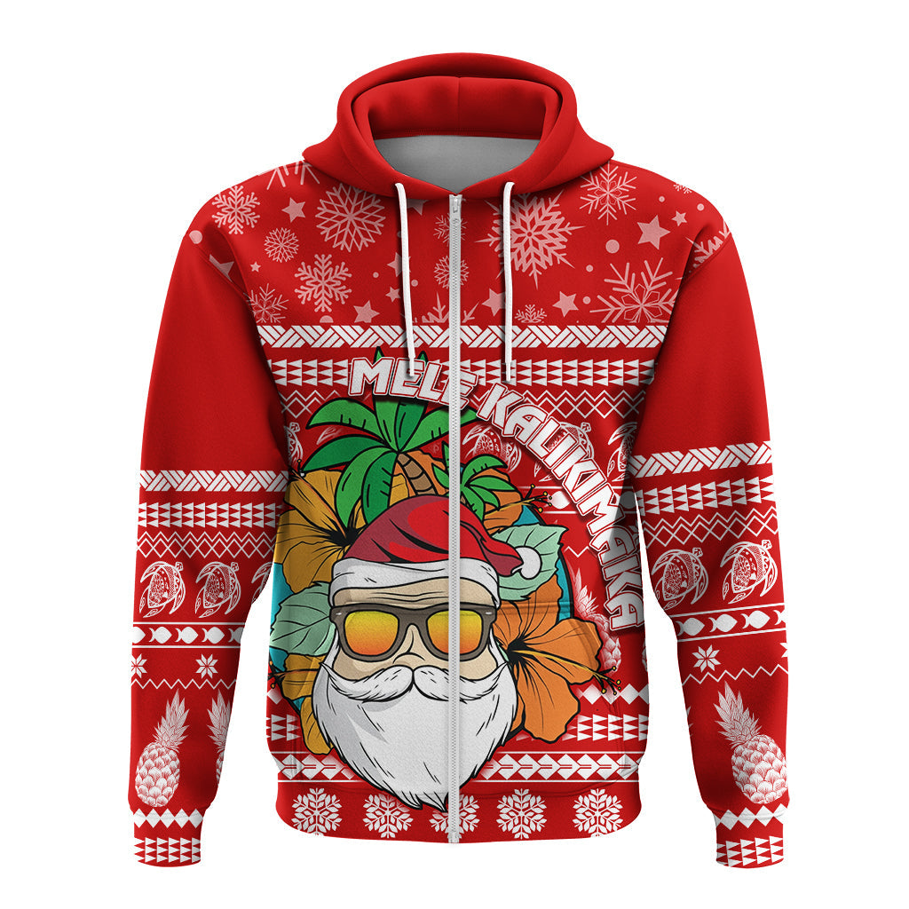 Hawaii Christmas Hoodie Mele Kalikimaka Tropical Santa - Wonder Print Shop