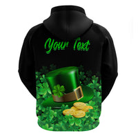 Custom St Patricks Day Hoodie Green Leprechaun Hat With Clover Leaf - Wonder Print Shop