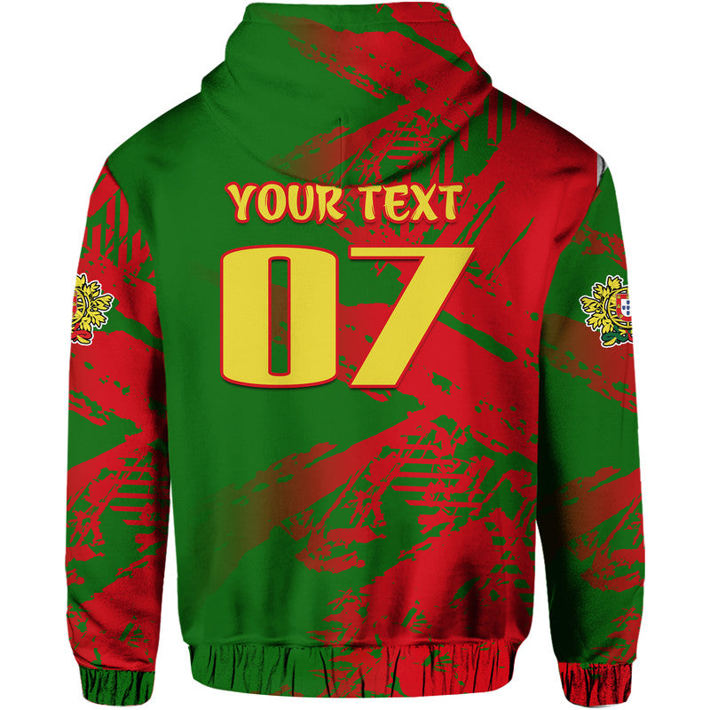 Custom Portugal Football Hoodie Dragon of Royal Arms During The Reign of Queen Maria II - Wonder Print Shop