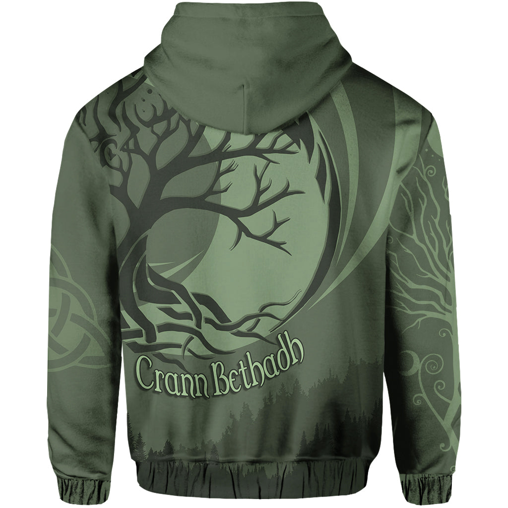 Celtic Tree of Life with Wolf SpiriHoodie Crescent Crann Bethadh - Wonder Print Shop