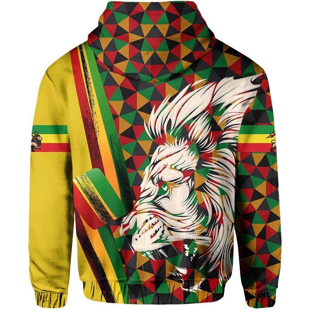 African Hoodie Ethiopia Haile Selassie Hoodie Lion of Judah - Wonder Print Shop
