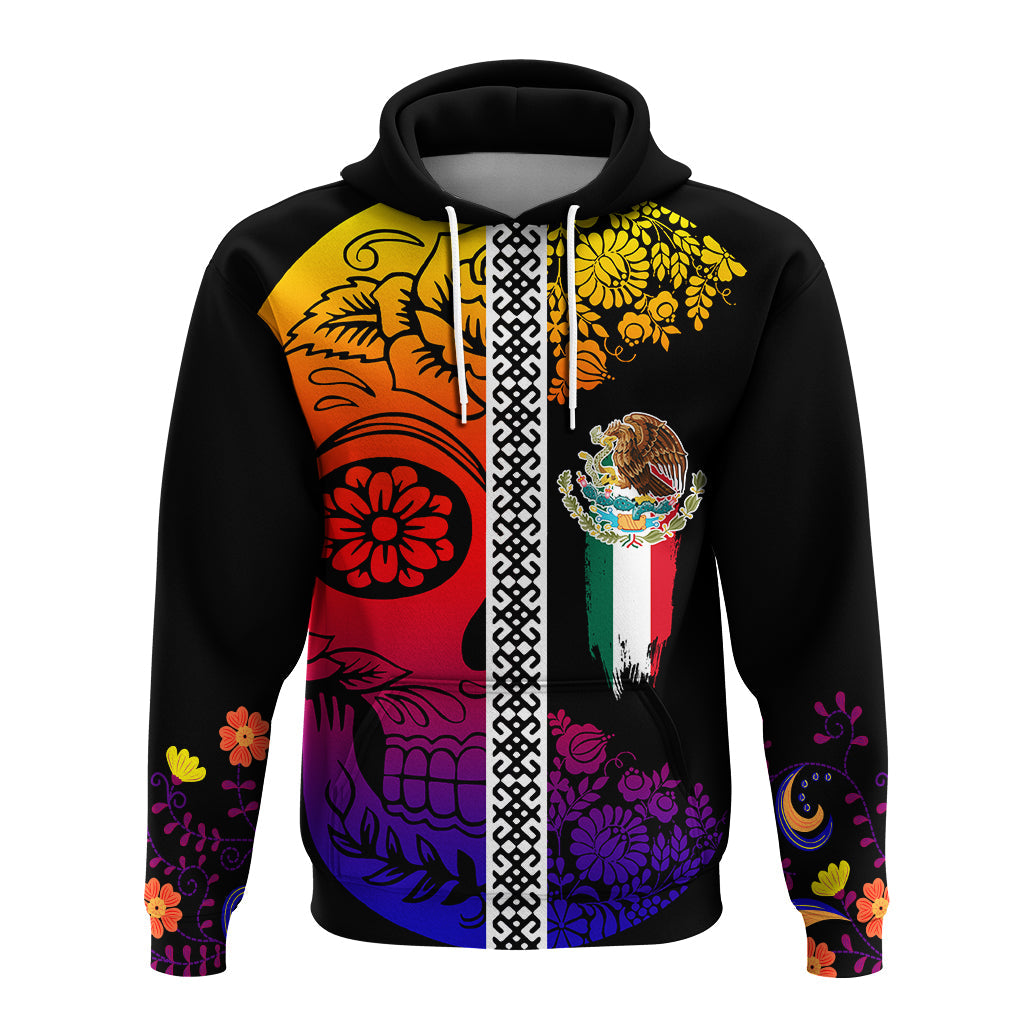 Mexican Dia de Muertos Sugar Skull Hoodie Viva Mexico - Wonder Print Shop