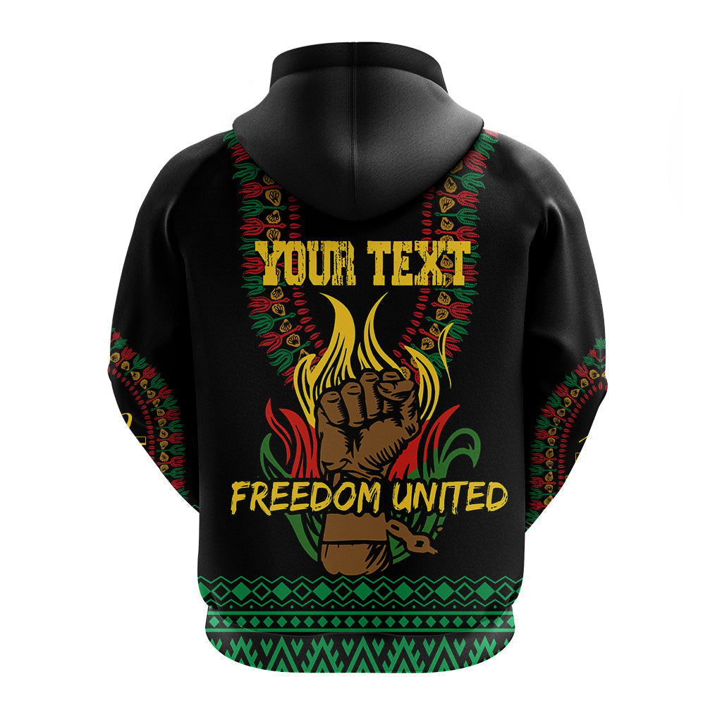 Juneteenth Dashiki Personalised Hoodie Freedom United Pan African Flag - Wonder Print Shop