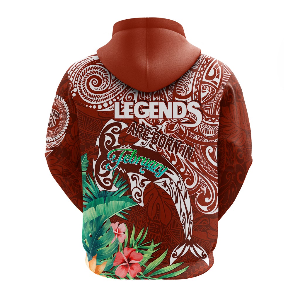 Custom Polynesian Birthday Hoodie Legends Are Born In February - Wonder Print Shop