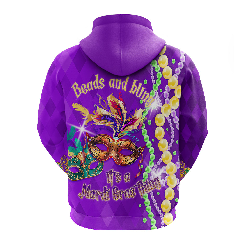 Hoodie Beads And Bling Its A Mardi Gras Thing - Wonder Print Shop