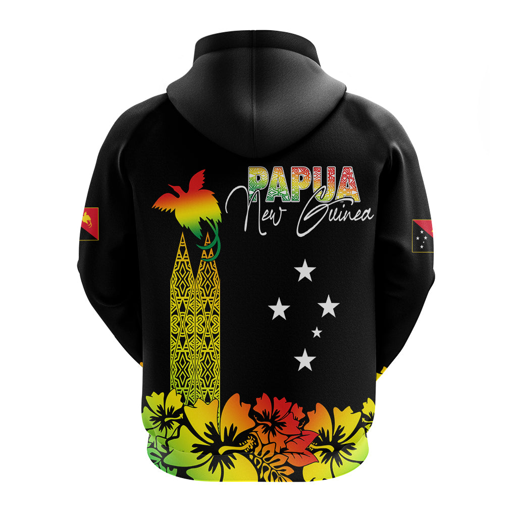 PNG Hibiscus Tribal Pattern Hoodie Motuan Reggae Color - Wonder Print Shop