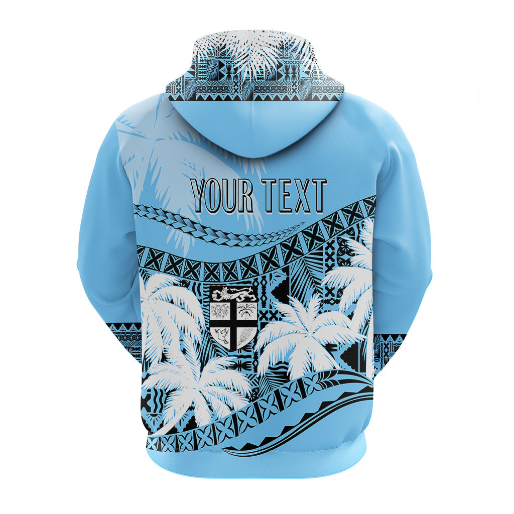 Custom Fiji Day Hoodie Flying Fijians Masi Kesa Style - Turquoise - Wonder Print Shop