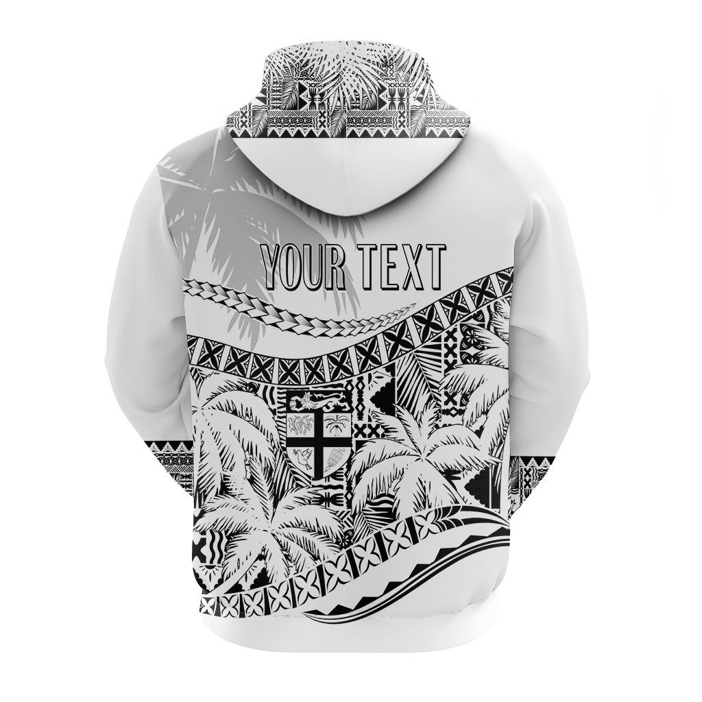 Custom Fiji Day Hoodie Flying Fijians Masi Kesa Style - White - Wonder Print Shop