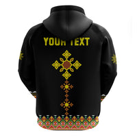 Custom Ethiopia Cross Hoodie Geometric Ethnic - Wonder Print Shop