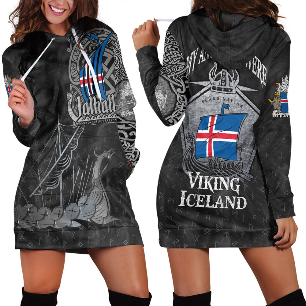 Viking Clothing Viking Iceland Drakkar Hoodie Dress RLT12 - Wonder Print Shop