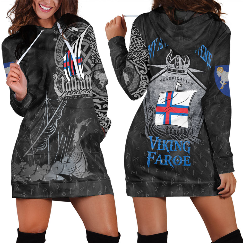 Viking Faroe Islands Drakkar Hoodie Dress RLT12 - Wonder Print Shop