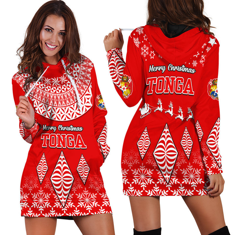 Tonga Kupesi Ngatu Merry Christmas Hoodie Dress - Wonder Print Shop