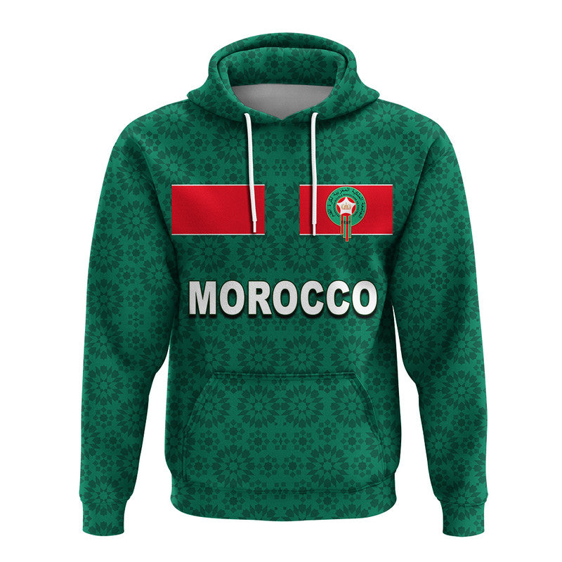 Custom Morocco Soccer Hoodie World Cup Champions Green Style LT6 - Wonder Print Shop