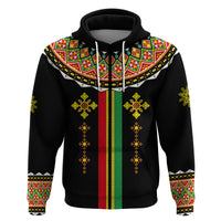 Custom Ethiopia Cross Hoodie Geometric Ethnic - Wonder Print Shop