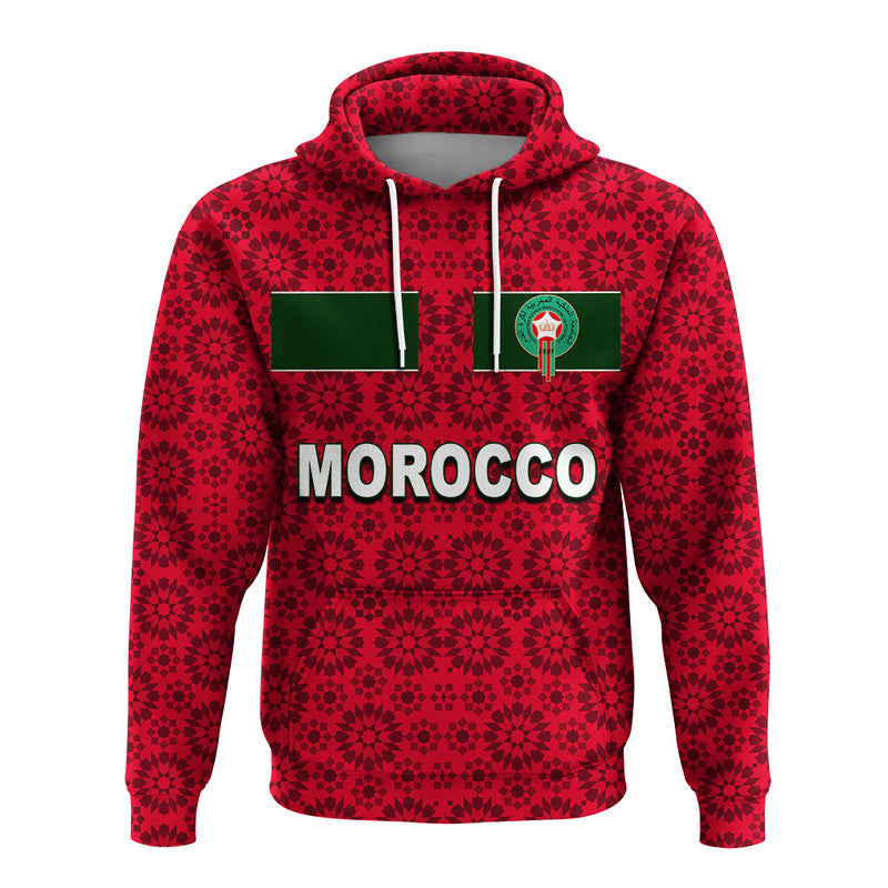 Custom Morocco Soccer Hoodie World Cup Champions Red Style LT6 - Wonder Print Shop