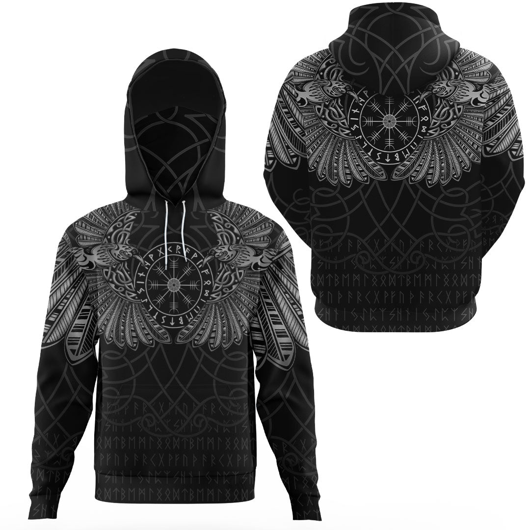Viking Clothing Viking Odins Celtic Two Ravens Special Version Gaiter Hoodie RLT12 - Wonder Print Shop