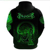 Viking Clothing Viking Fenrir Norse 3D Green Gaiter Hoodie RLT12 - Wonder Print Shop