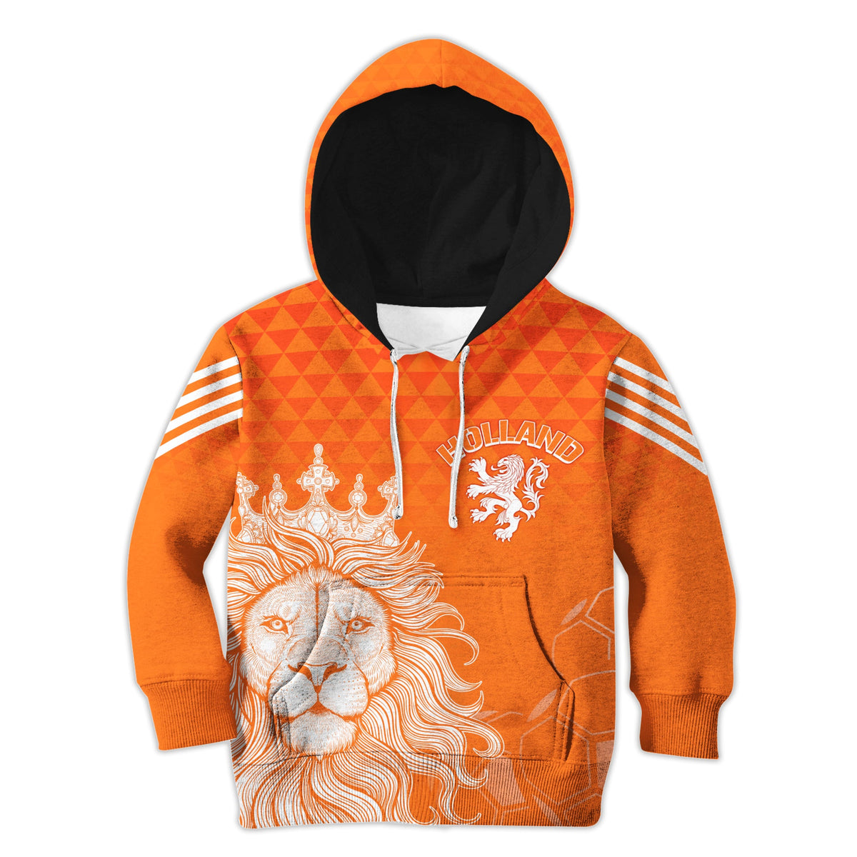 Personalised Netherlands World Cup 2022 Hoodie KID Oranje Lions - Wonder Print Shop