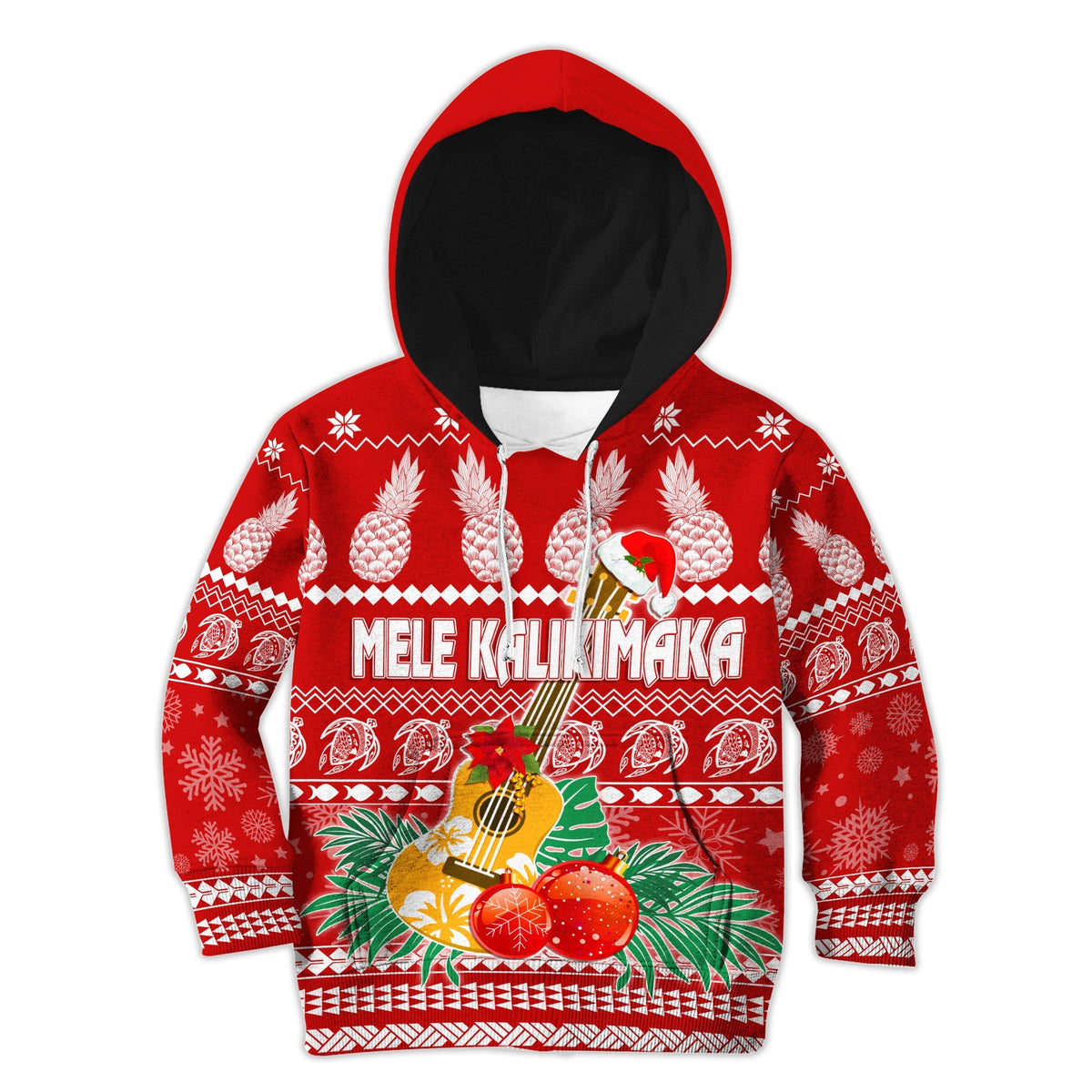 Hawaii Christmas Hoodie KID Mele Kalikimaka - Ukulele - Wonder Print Shop